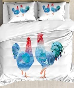 Conjunto de Funda de Edredón Lunarable Chicken, Gallo Azul