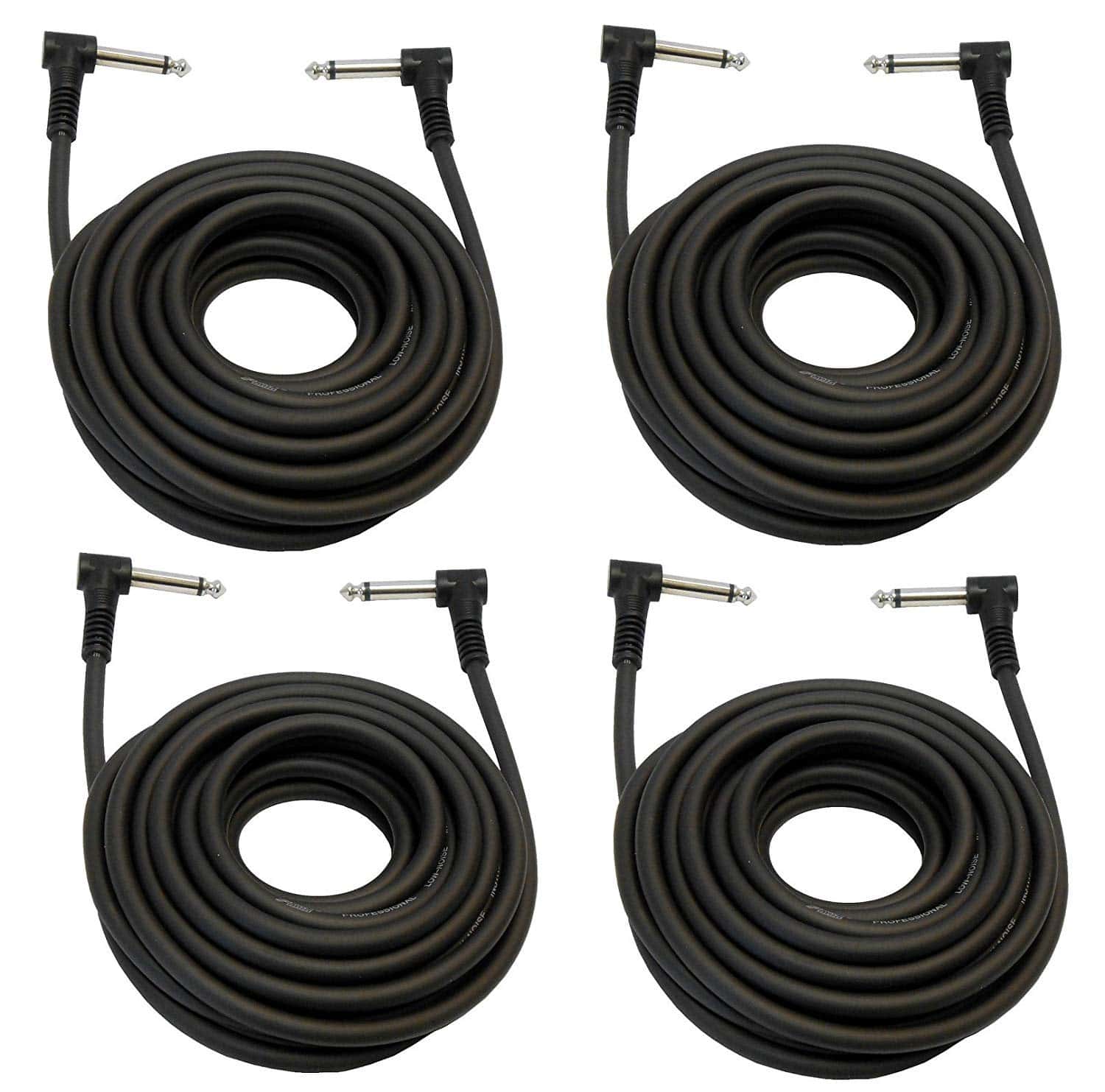 Cables de Instrumento Audio2000'S S204D 4-Pack 1/4 de