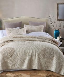 Juego de Edredones ABREEZE Tamaño Queen 100% Algodón Beige