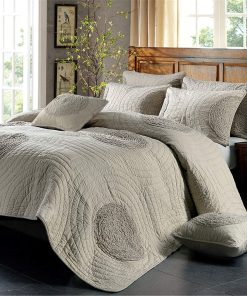 Juego de Colcha de Algodón Taupe ABREEZE Tamaño Queen,