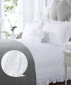 Juego de Funda Nórdica con Volantes Blanco Shabby Chic King