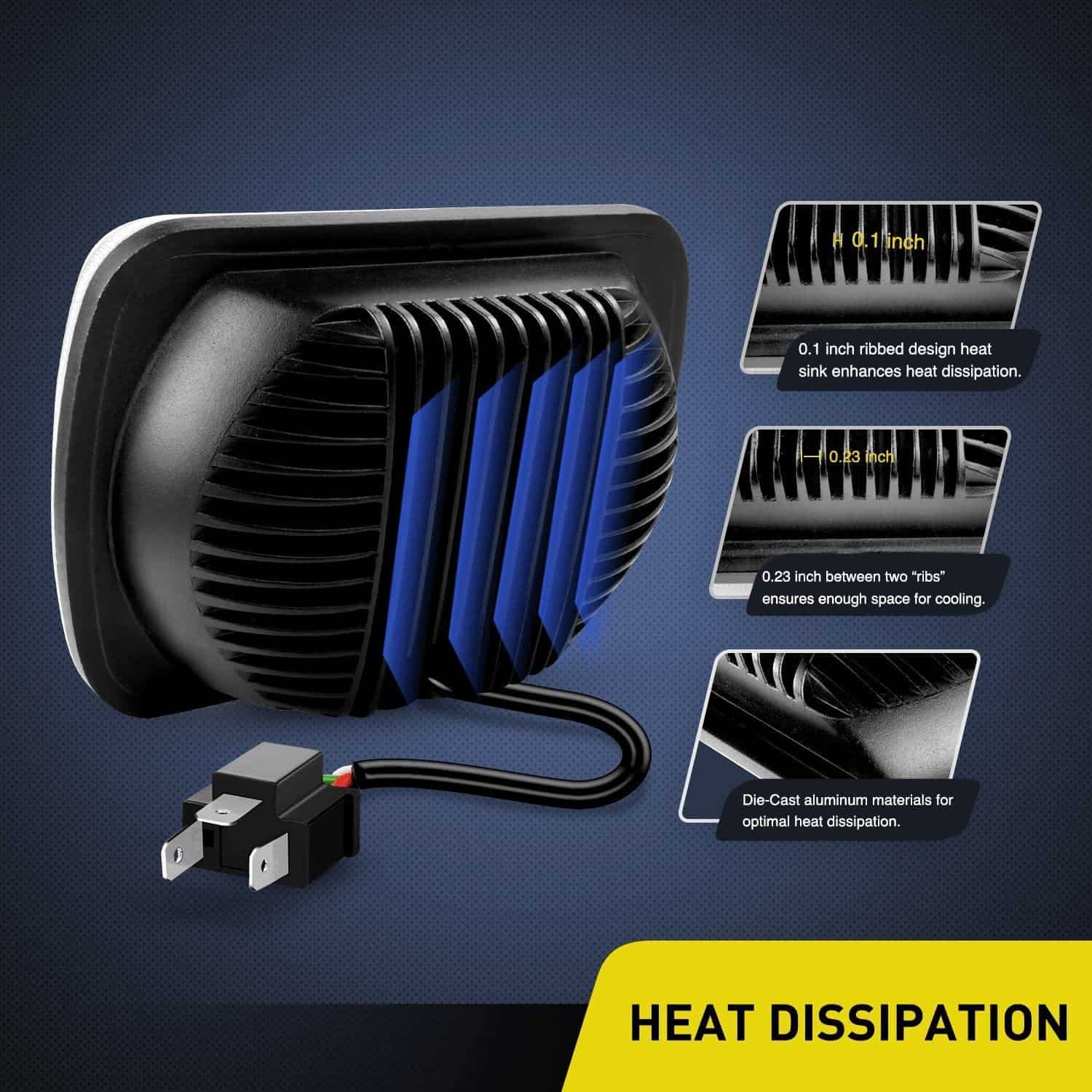 Faros LED Nilight 45w 7x6 5x7 Hi/Lo LED Sellados Reemplazo - Imagen 4