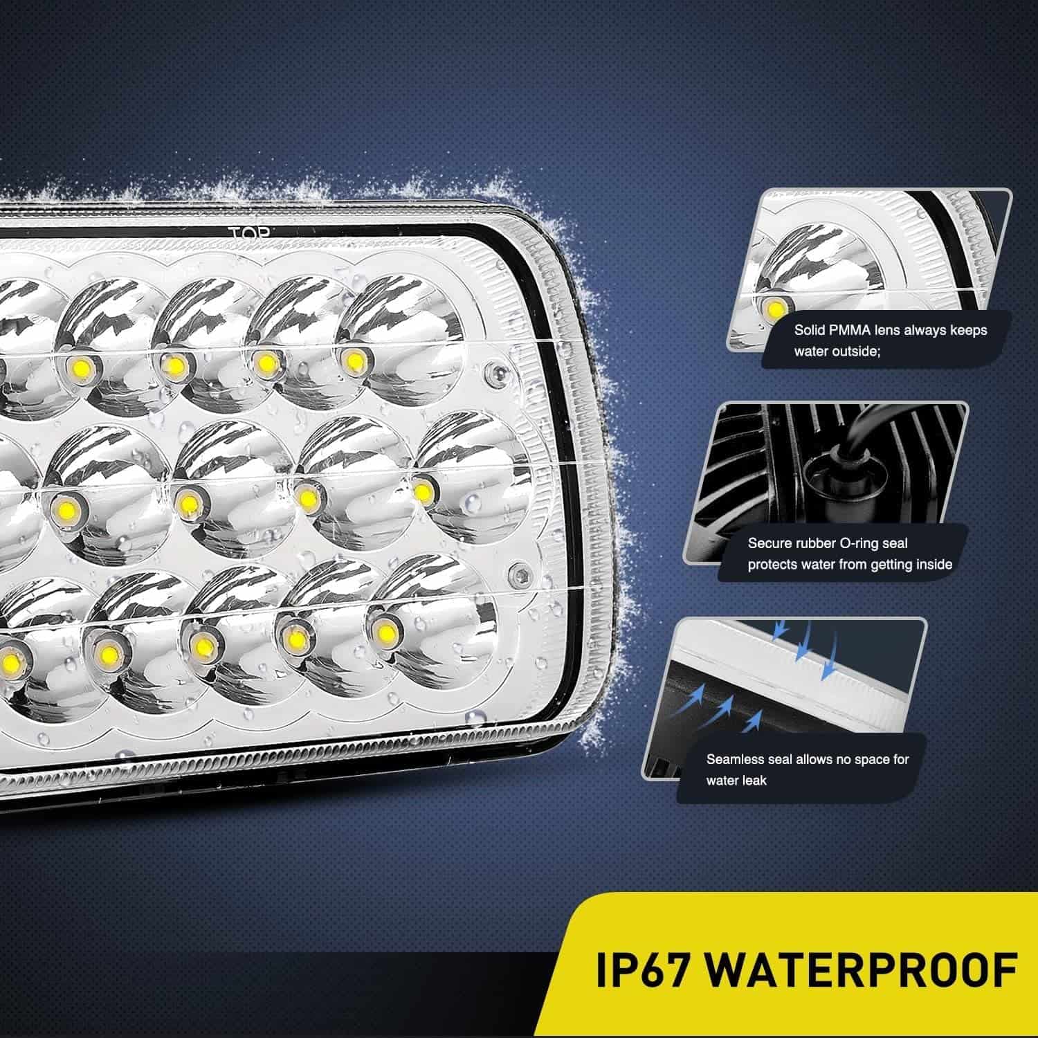 Faros LED Nilight 45w 7x6 5x7 Hi/Lo LED Sellados Reemplazo - Imagen 9