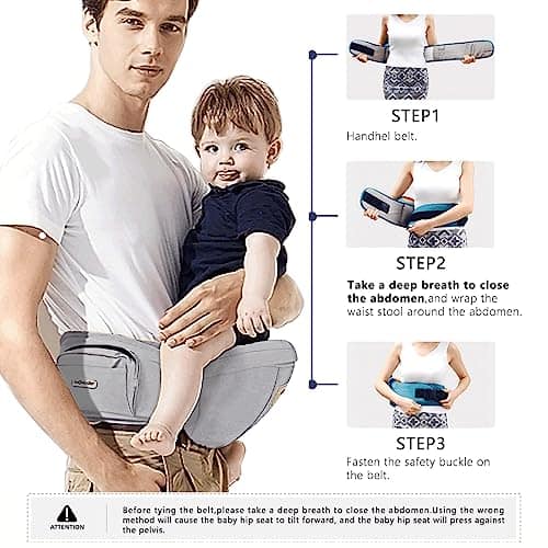Portabebés de Cadera ANGELBB con Bolsillos Ergonómico para - Imagen 8