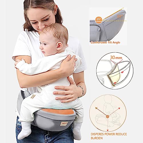 Portabebés de Cadera ANGELBB con Bolsillos Ergonómico para - Imagen 3
