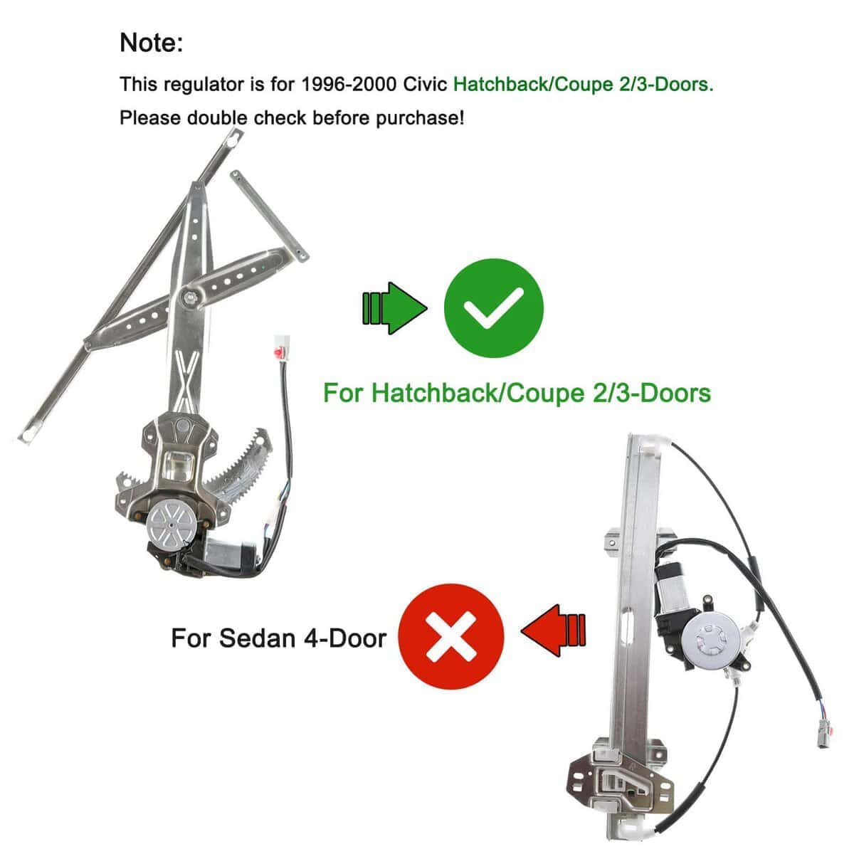 YHTAUTO Regulador de ventana eléctrico -Plata - Imagen 4