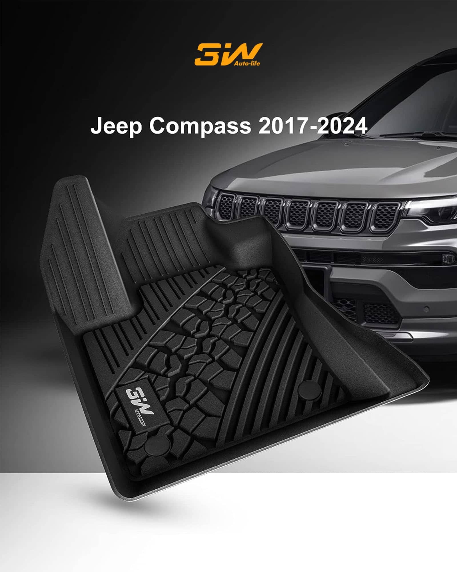 Tapetes para Piso 3W para Jeep Compass 2017-2024, Juego - Imagen 3