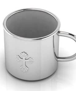 Taza de plata esterlina para bebé con cruz de Krysaliis -