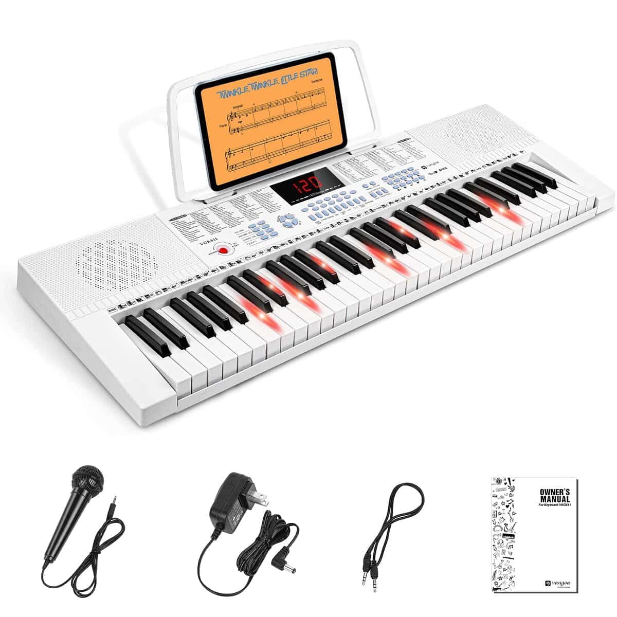 Teclado de Piano Vangoa VGK611 para Principiantes, 61