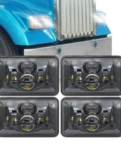 Faros LED de 4x6 pulgadas XPCTD 4 PCS 60W 14400LM Aprobados