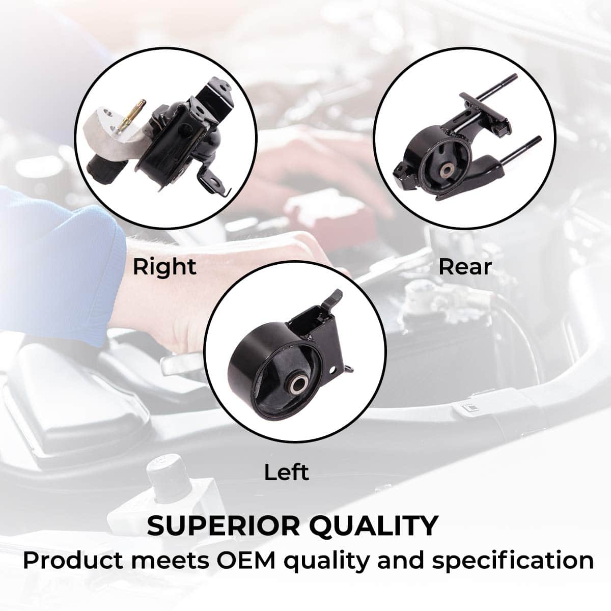 Juego de soportes de motor de motor compatible con Toyota - Imagen 5