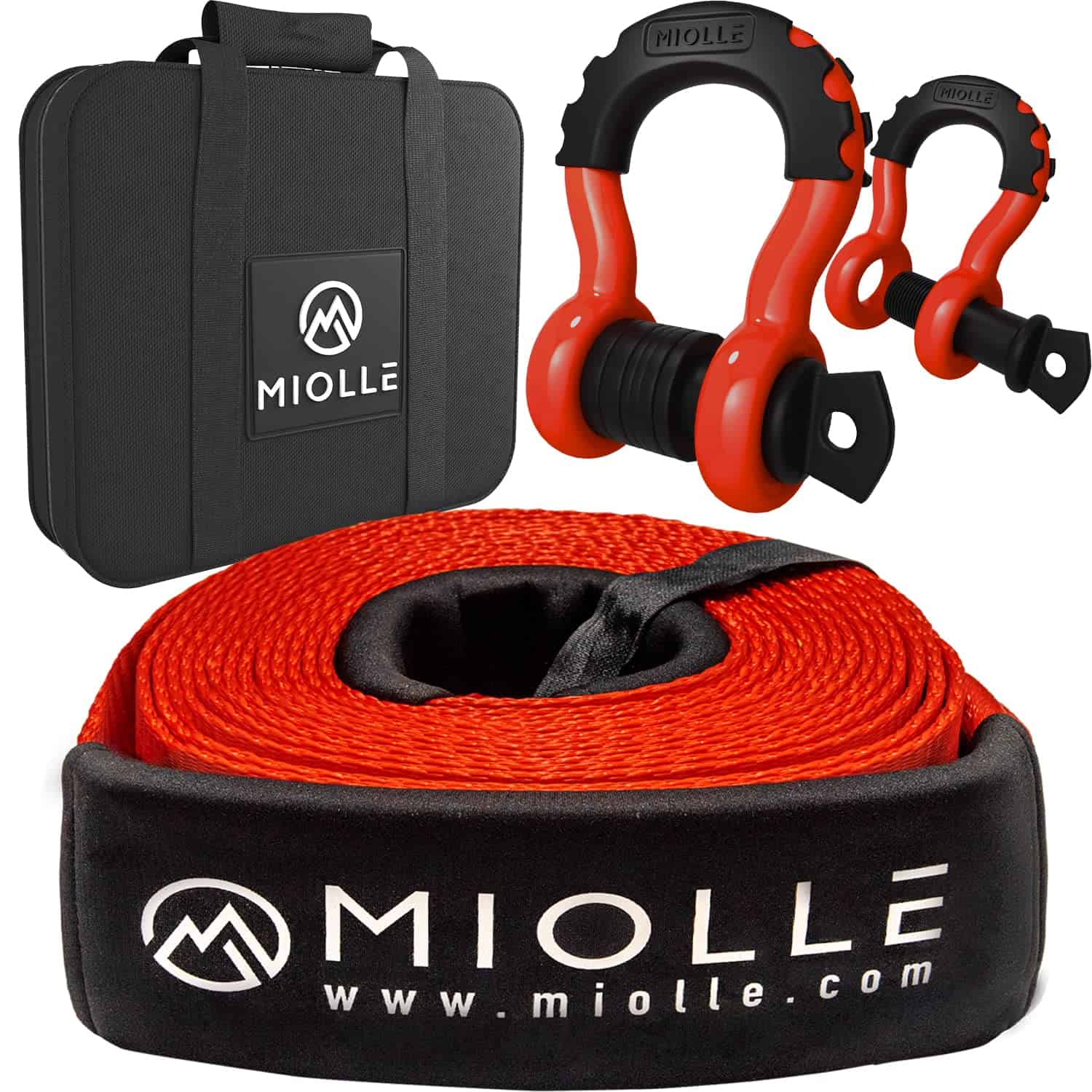 MiolleGear Tow Strap 3”x20” - 33400lbs MBS (Probado en