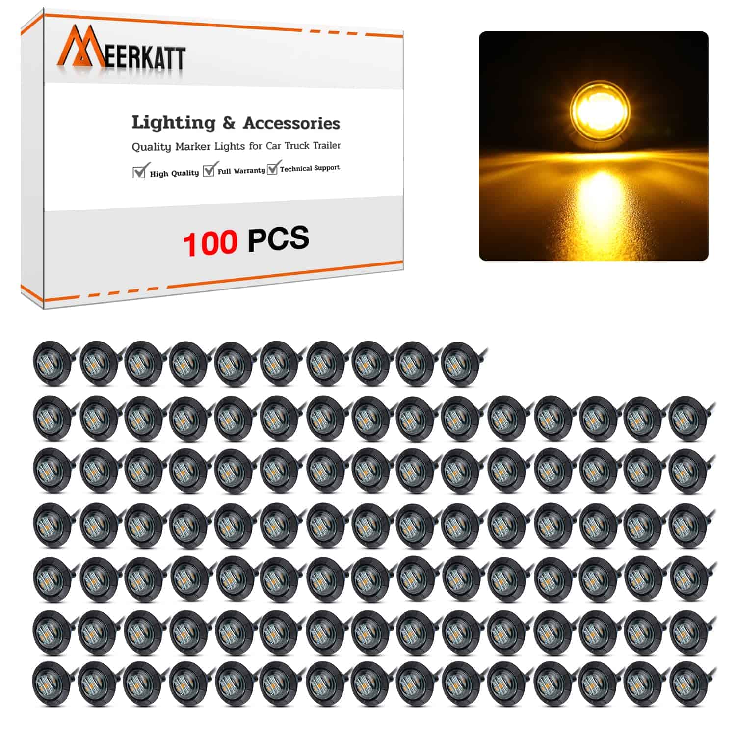Meerkatt Mini Luz de Marcador Lateral LED Ámbar con Lente - Imagen 3