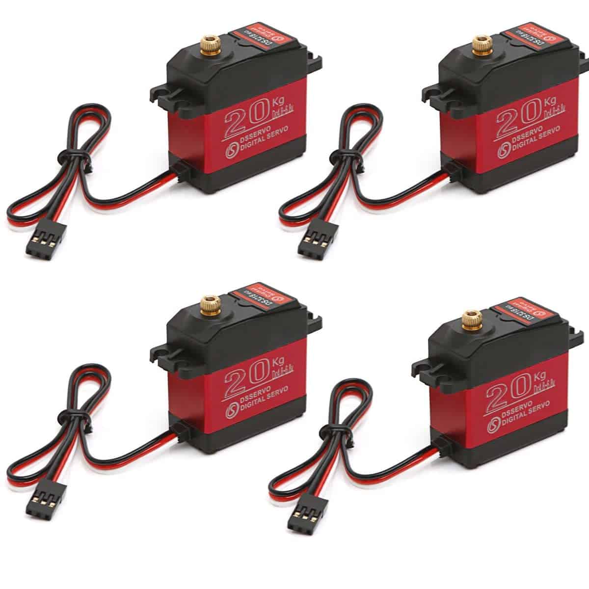 RCmall 4PCS DS3218 Servo Digital Impermeable con Brazo de