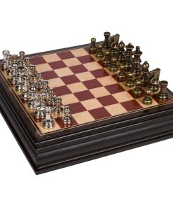 Juego de Ajedrez Bancroft con Tablero de Madera Inlaid y
