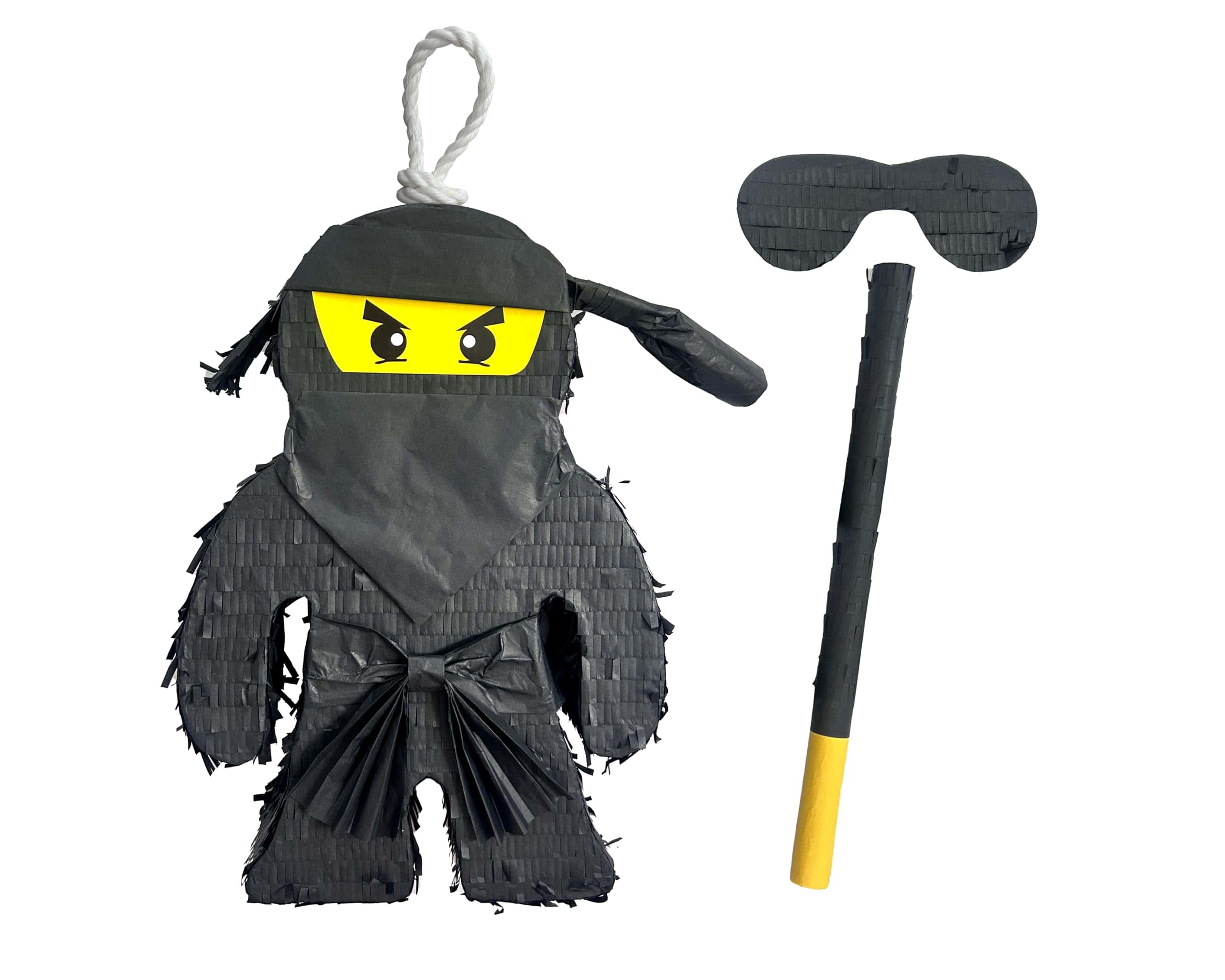 Piñata de Ninja Negro APINATA4U con Palo y Antifaz