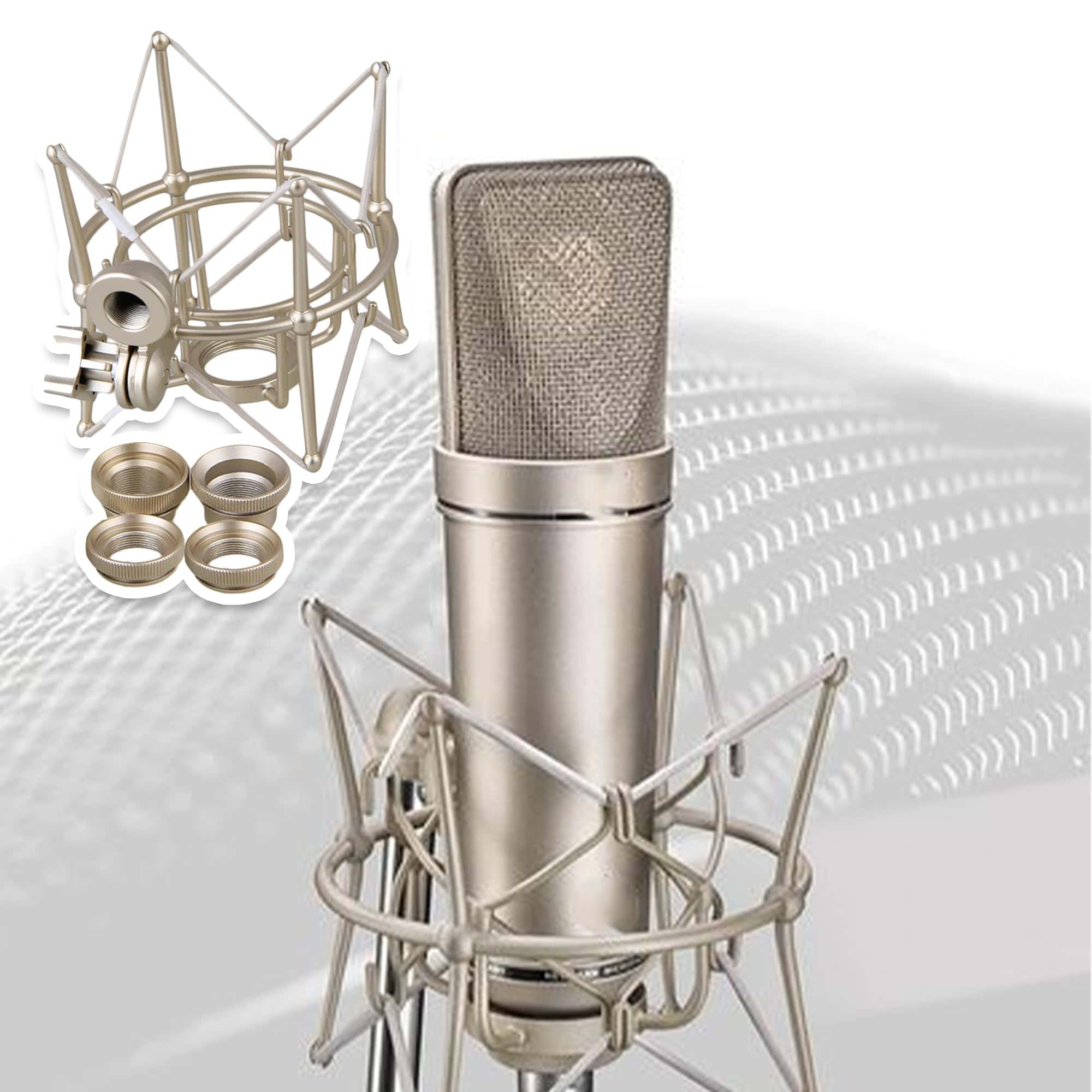 Soporte de Choque de Micrófono Cilíndrico de Metal de - Imagen 8
