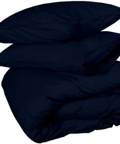 Juego de Funda de Edredón Super King, Azul Marino Conjunto