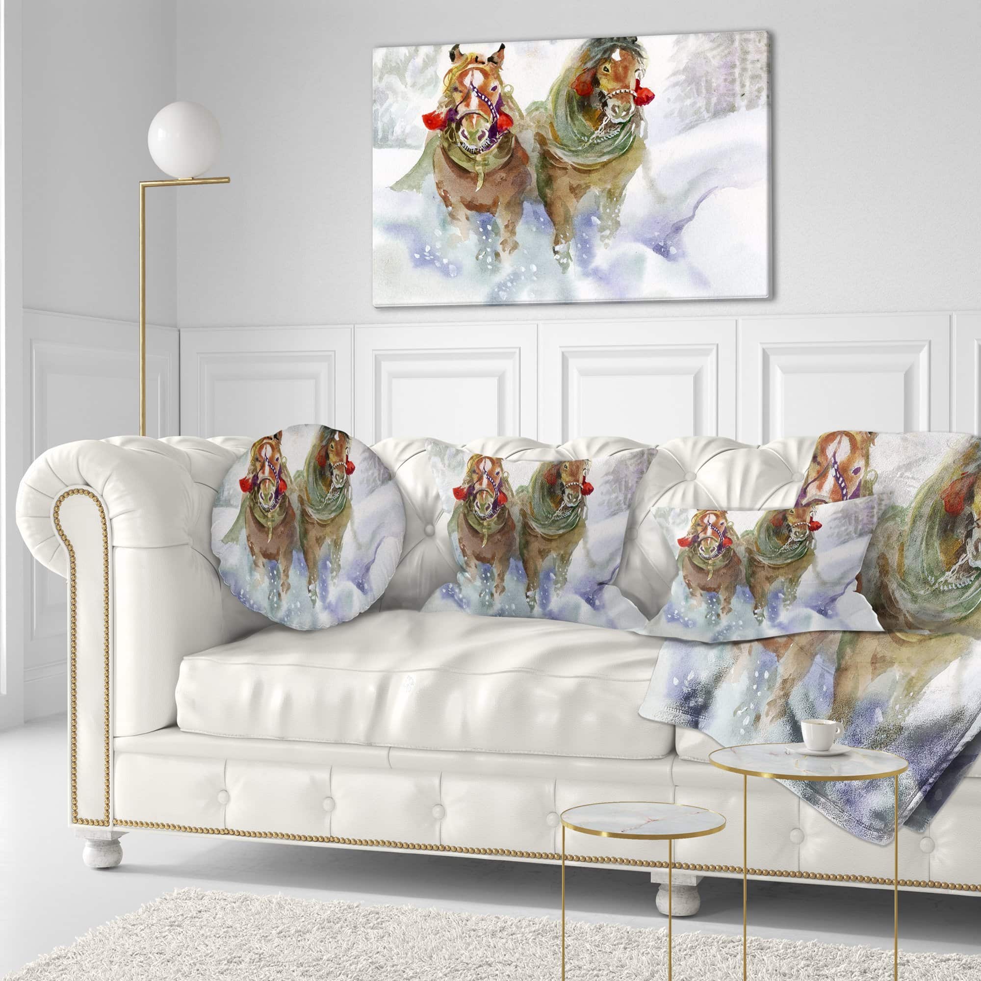 Fundas de cojín Designart CU6076-12-20 'Caballos Corriendo - Imagen 3