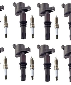 Juego de 8 bujías de platino y 8 bobinas de encendido