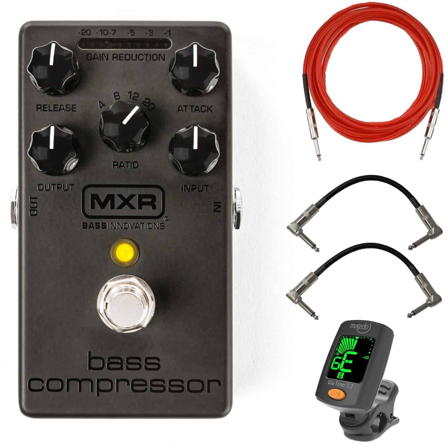 Pedal Compresor de Bajo MXR M87 - Serie Blackout - Paquete