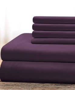Conjunto de sábanas BYSURE de 6 piezas (Queen, Morado) -