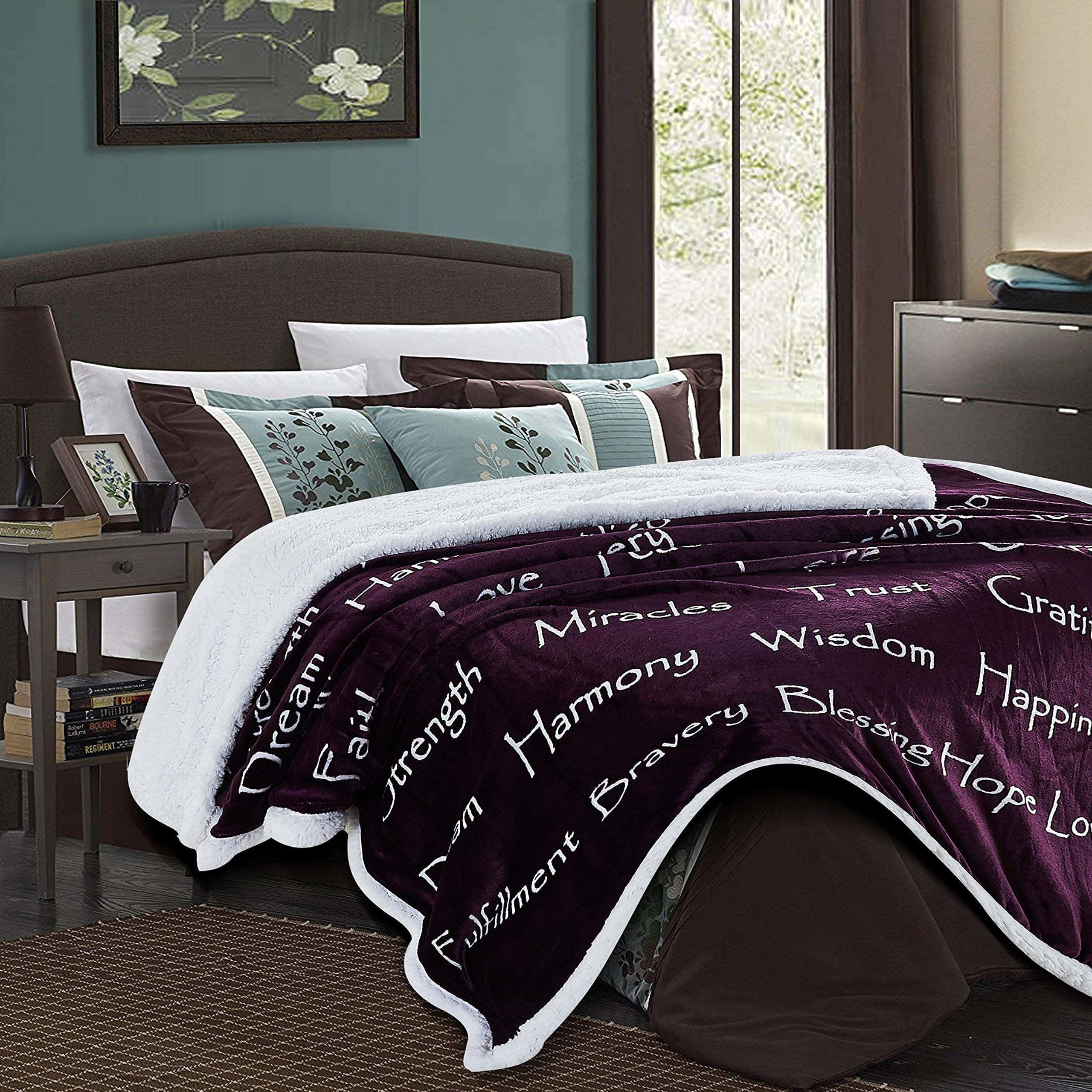 Manta de regalo inspiradora Chanasya Premium -Aubergine - Imagen 9