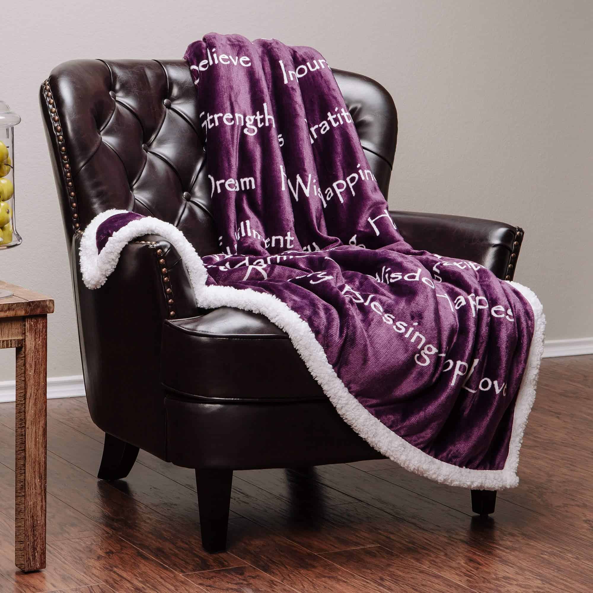 Manta de regalo inspiradora Chanasya Premium -Aubergine - Imagen 7
