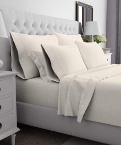 Juego de sábanas de algodón egipcio 100%, -Nieve