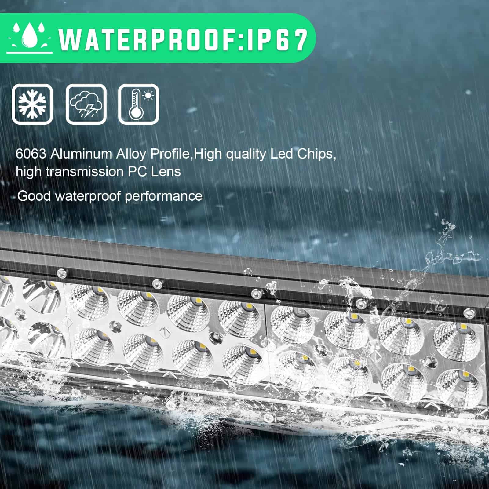 Barra de luz LED curva de 52" 300W con kit de cableado y - Imagen 7