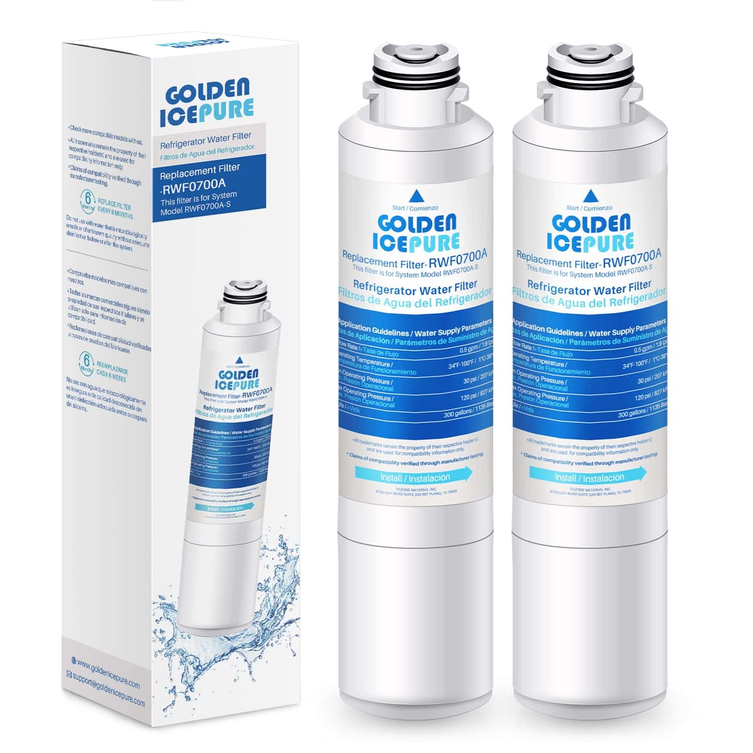 Filtro de Agua de Repuesto GOLDEN ICEPURE -rigerador