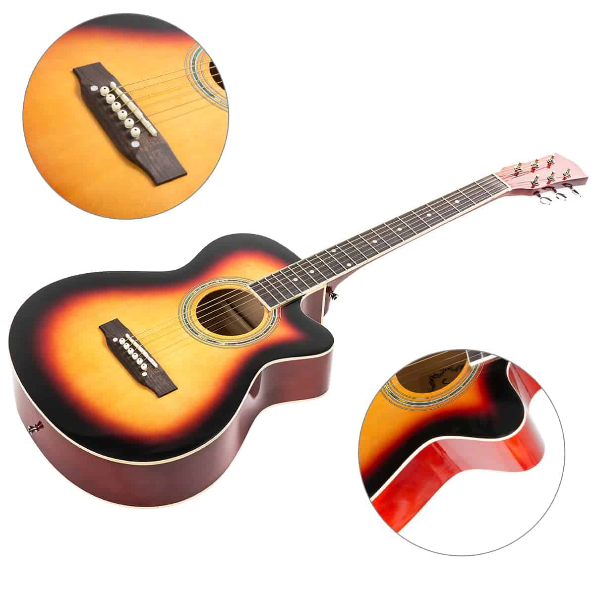 ARTALL Guitarra Acústica de 39 Pulgadas Hecha a Mano de - Imagen 6