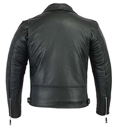 Chaqueta de moto de cuero genuino para hombre A&H Apparel - Imagen 3