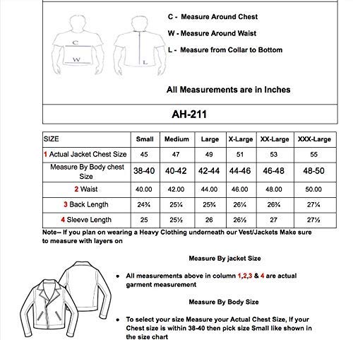 Chaqueta de moto de cuero genuino para hombre A&H Apparel - Imagen 6