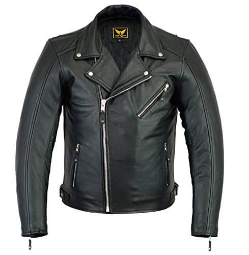 Chaqueta de moto de cuero genuino para hombre A&H Apparel