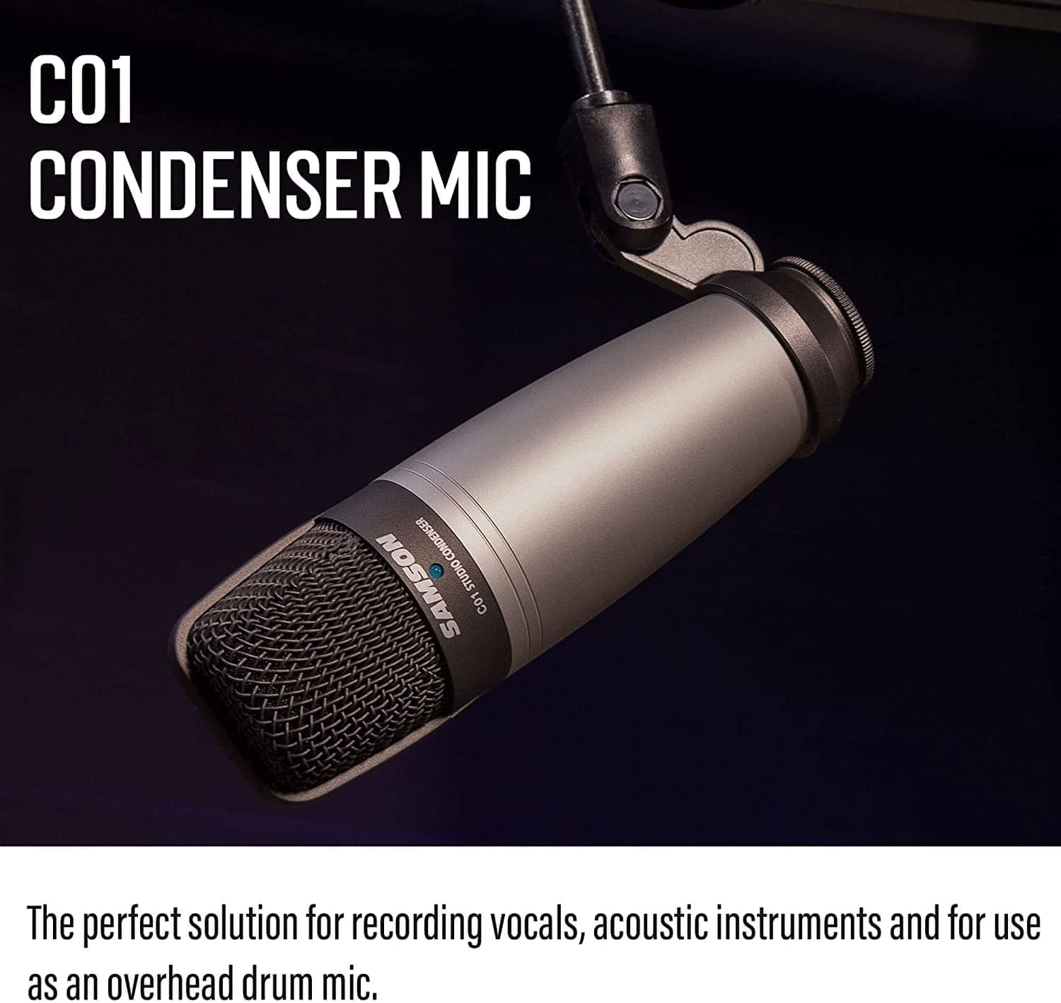 Micrófono de Condensador de Diafragma Grande Samson C01 con - Imagen 3