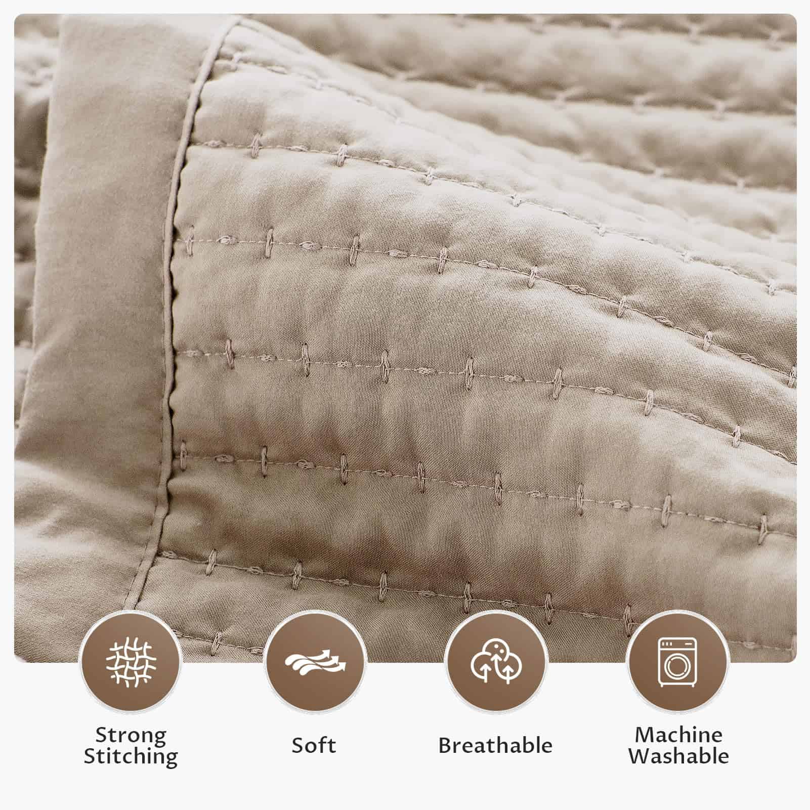 KASENTEX Juego de Colcha Lavada a la Piedra-Súper Suave - Imagen 5