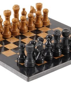 Juego de ajedrez de mármol Radicaln de 12 pulgadas en negro