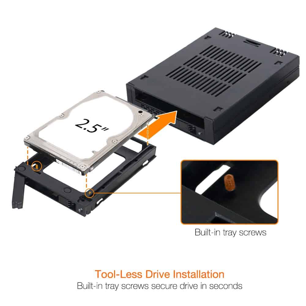ICY DOCK 2 Bay 2.5 SAS/SATA HDD/SSD Mobile Rack para Bahía - Imagen 5