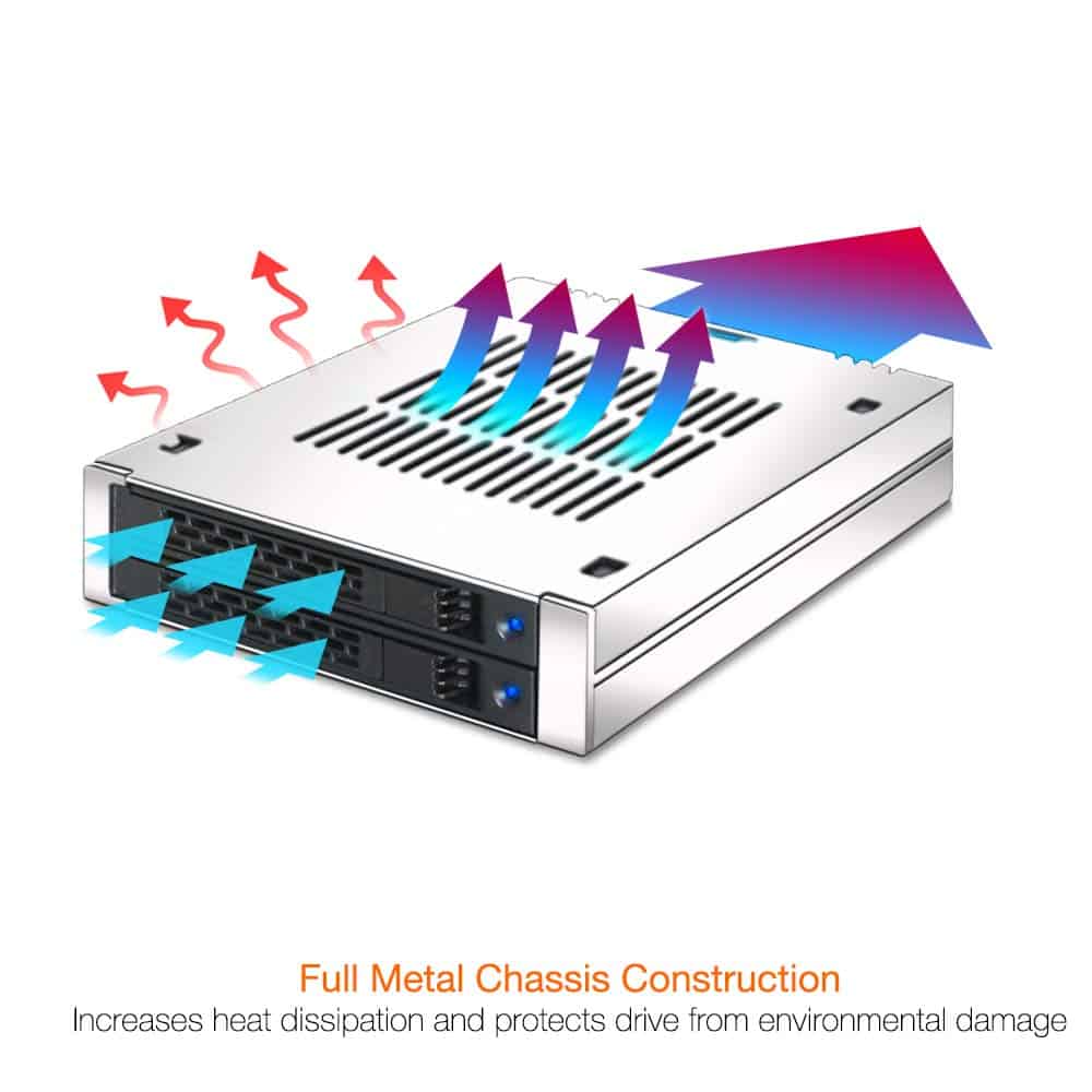 ICY DOCK 2 Bay 2.5 SAS/SATA HDD/SSD Mobile Rack para Bahía - Imagen 7