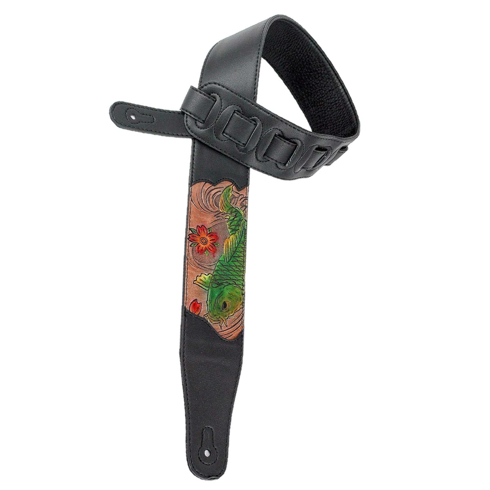 Correa de Guitarra Acolchada de Cuero Negro -s y Bajos - Imagen 4