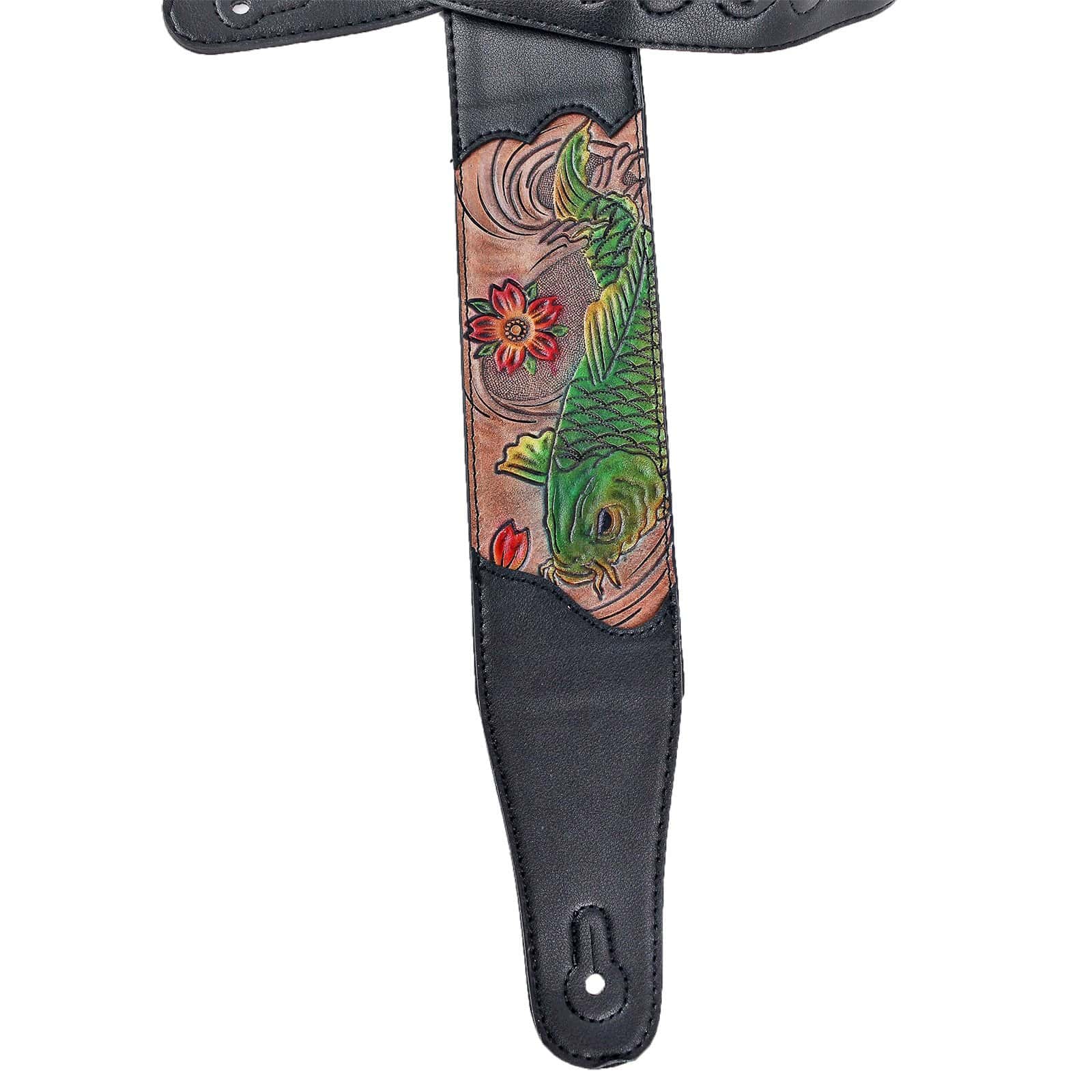 Correa de Guitarra Acolchada de Cuero Negro -s y Bajos - Imagen 6