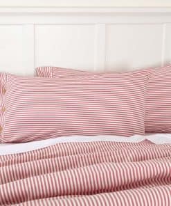 Funda de Almohada King Roja a Rayas Piper Classics