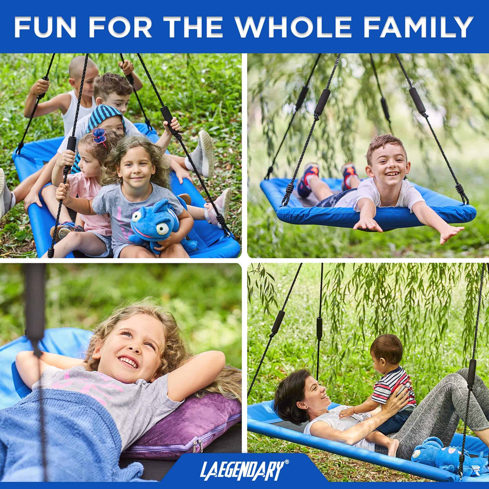 Columpio redondo de 60 pulgadas para niños y adultos - - Imagen 4