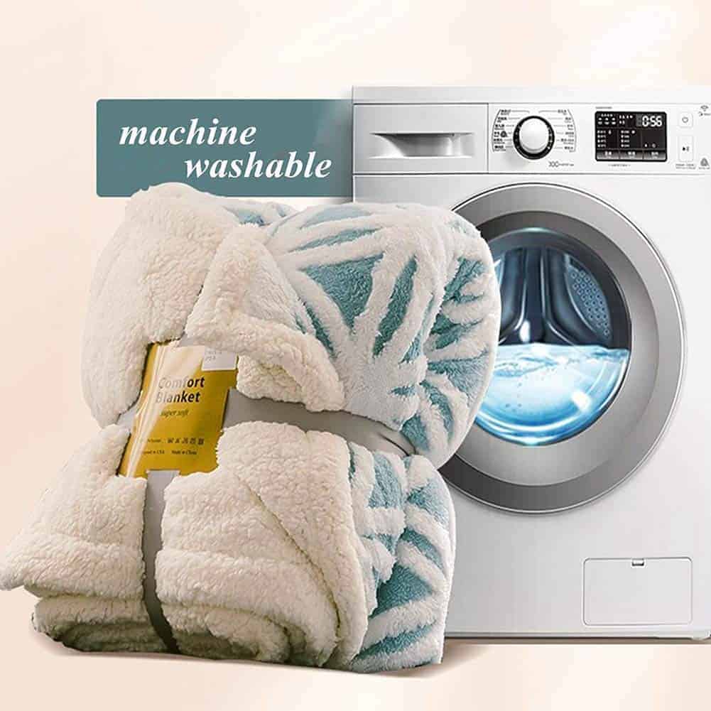 Manta de felpa sherpa amarilla UKELER - Manta suave y - Imagen 7