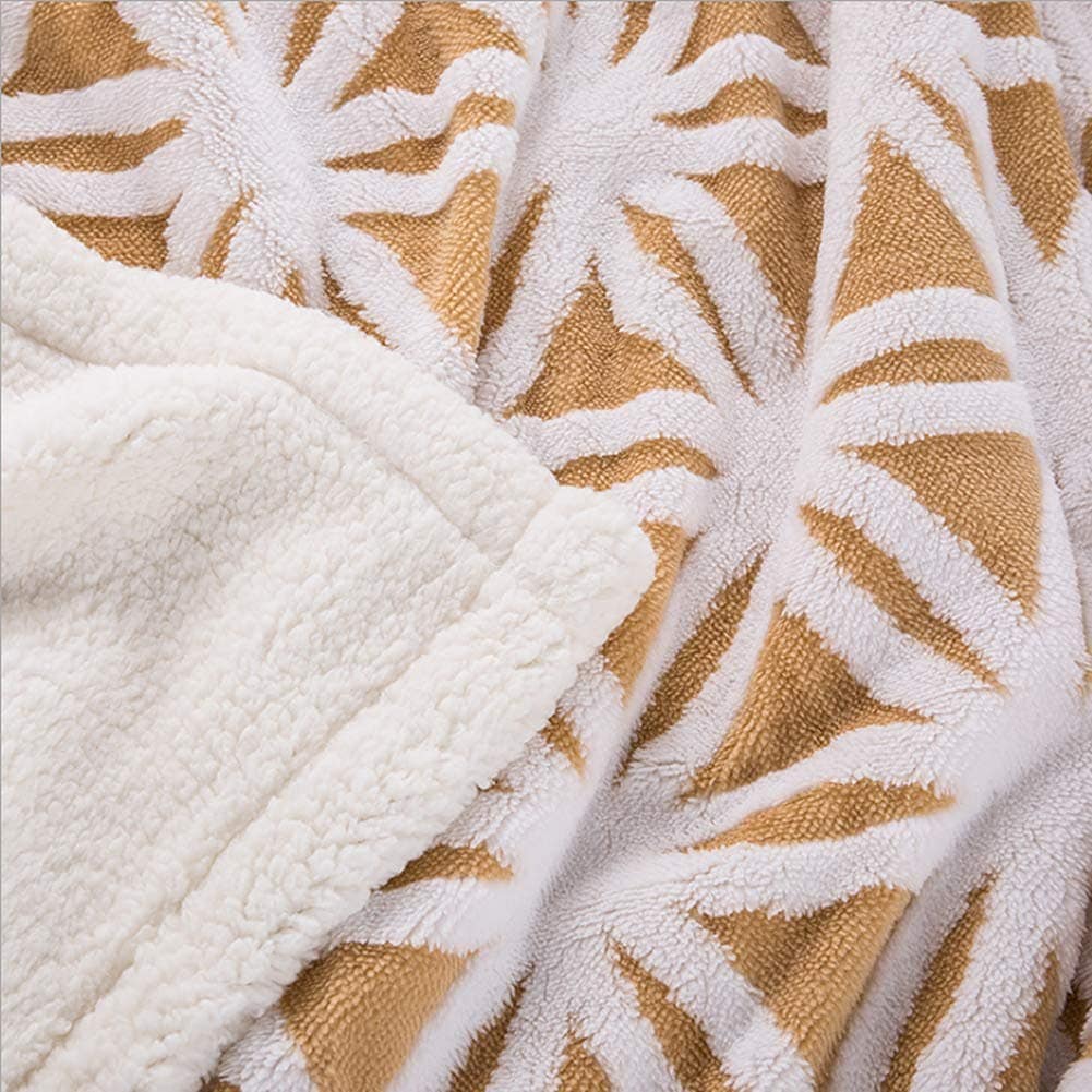 Manta de felpa sherpa amarilla UKELER - Manta suave y - Imagen 6