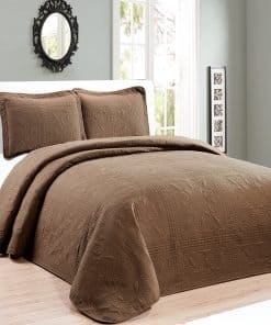 Elegante Casa Hermoso Colcha Cubrecama de -Café