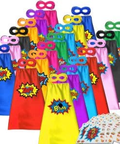 Capas y Máscaras de Superhéroe para Niños con Pegatinas