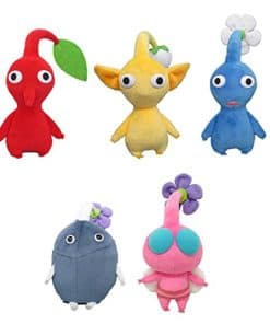 Set de 5 Peluches Little Buddy Pikmin - Hoja Roja, Flor