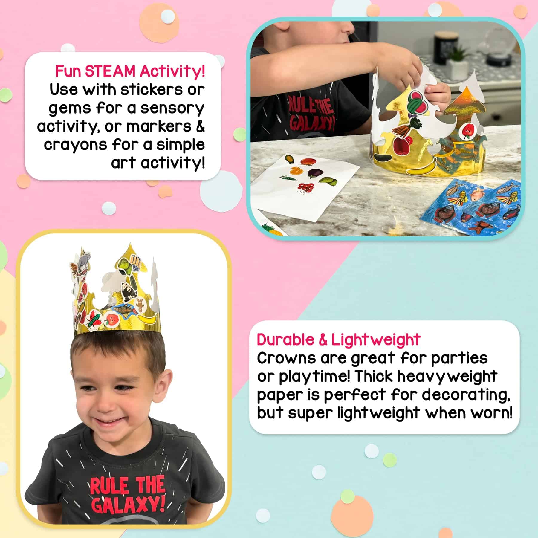 Coronas de Papel Blanco Hygloss Personalizables-Duraderas - Imagen 6